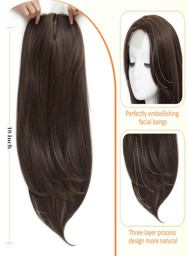 Ms Taj 18 Inch Hair Topper for Women with Thinning Hair - 6.5"X6.5" Long Layered Synthetic Hair Pieces - Fiber Wiglets for Ladies(12/4A) - Image 2